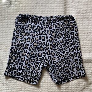 3/$10 No Boundaries Leopard Print Bike Shorts - Black and White